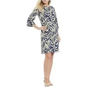 New J.McLaughlin Campbell Dress M Navy Puddle performance $218